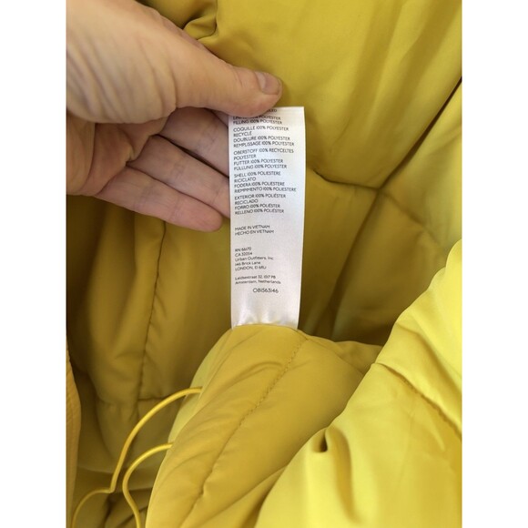 BDG Unisex Yellow Oversized Vest RECYCLED COCOON PUFFER Hood Pockets Hip Hop NWT - Picture 8 of 13